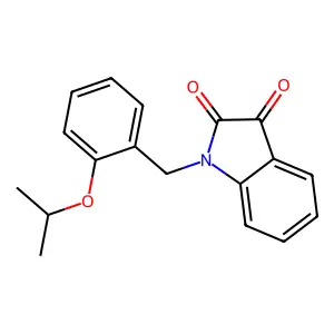 1-[(2-propan-2-yloxyphenyl)methyl]indole-2,3-dione structure