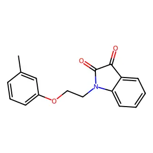 1-[2-(3-methylphenoxy)ethyl]indole-2,3-dione structure