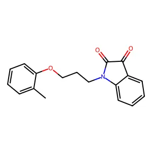 1-[3-(2-methylphenoxy)propyl]indole-2,3-dione structure