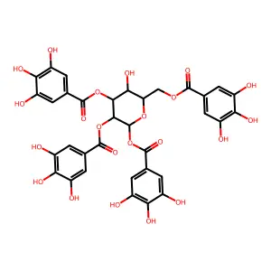 1,2,3,6-Tetragalloylglucose structure