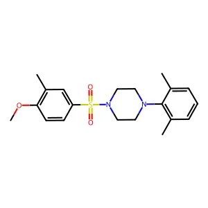 1-(2,6-dimethylphenyl)-4-[(4-methoxy-3-methylphenyl)sulfonyl]piperazine structure
