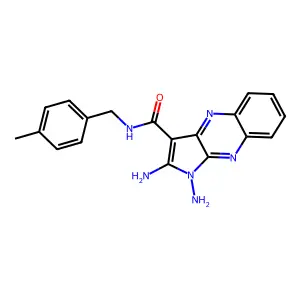 1,2-diamino-N-[(4-methylphenyl)methyl]pyrrolo[3,2-b]quinoxaline-3-carboxamide structure