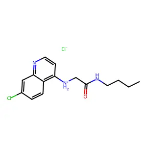 N-Butyl-2-(7-chloro-4-quinolylamino)acetamide monohydrochloride structure