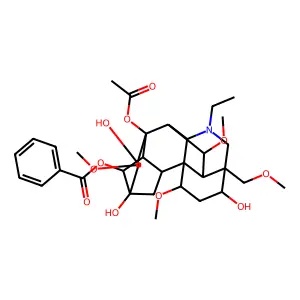 [(2R,3R,5R,8R,10R,17S)-8-acetyloxy-11-ethyl-5,7,14-trihydroxy-6,16,18-trimethoxy-13-(methoxymethyl)-11-azahexacyclo[7.7.2.12,5.01,10.03,8.013,17]nonadecan-4-yl] benzoate structure