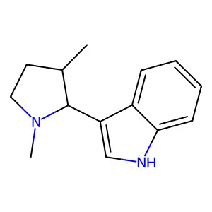 3-(1,3-dimethylpyrrolidin-2-yl)-1H-indole structure