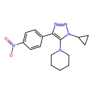 1-[3-cyclopropyl-5-(4-nitrophenyl)triazol-4-yl]piperidine structure