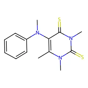1,3,6-trimethyl-5-(N-methylanilino)pyrimidine-2,4-dithione structure