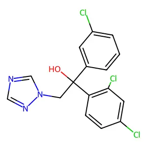 1-(3-chlorophenyl)-1-(2,4-dichlorophenyl)-2-(1,2,4-triazol-1-yl)ethanol structure