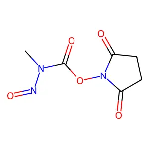 (2,5-dioxopyrrolidin-1-yl) N-methyl-N-nitrosocarbamate structure