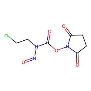 (2,5-dioxopyrrolidin-1-yl) N-(2-chloroethyl)-N-nitrosocarbamate structure