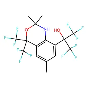 1,1,1,3,3,3-hexafluoro-2-[2,2,6-trimethyl-4,4-bis(trifluoromethyl)-1H-3,1-benzoxazin-8-yl]propan-2-ol structure