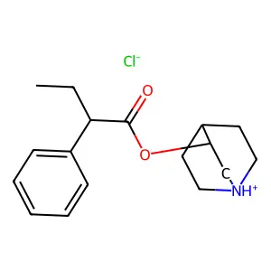 2-Phenylbutyric acid 3-quinuclidinyl ester hydrochloride structure