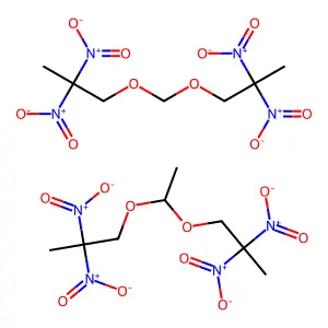 1-[1-(2,2-dinitropropoxy)ethoxy]-2,2-dinitropropane;1-(2,2-dinitropropoxymethoxy)-2,2-dinitropropane structure