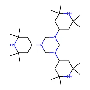 1,3,5-tris(2,2,6,6-tetramethylpiperidin-4-yl)-1,3,5-triazinane structure