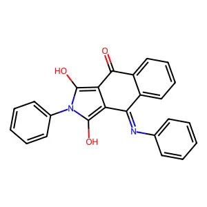 1,3-dihydroxy-2-phenyl-9-phenyliminobenzo[f]isoindol-4-one structure