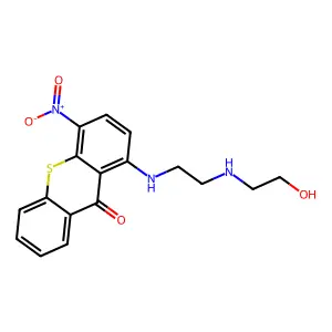 1-[2-(2-hydroxyethylamino)ethylamino]-4-nitrothioxanthen-9-one structure