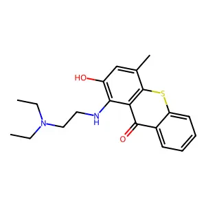 1-[2-(diethylamino)ethylamino]-2-hydroxy-4-methylthioxanthen-9-one structure