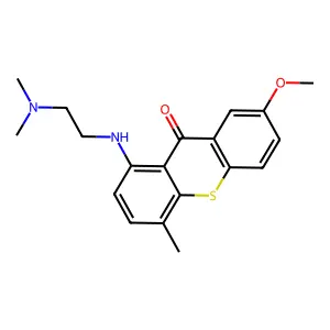 1-[2-(dimethylamino)ethylamino]-7-methoxy-4-methylthioxanthen-9-one structure