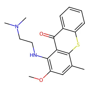 1-[2-(dimethylamino)ethylamino]-2-methoxy-4-methylthioxanthen-9-one structure