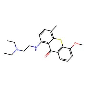 1-[2-(diethylamino)ethylamino]-5-methoxy-4-methylthioxanthen-9-one structure