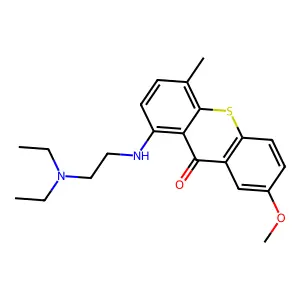 1-[2-(diethylamino)ethylamino]-7-methoxy-4-methylthioxanthen-9-one structure