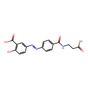 5-((4-((2-carboxyethyl)carbamoyl)phenyl)diazenyl)-2-hydroxybenzoic acid structure