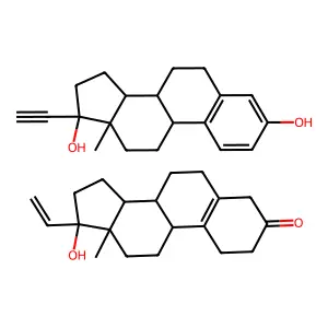 (8R,9S,13S,14S,17R)-17-ethenyl-17-hydroxy-13-methyl-1,2,4,6,7,8,9,11,12,14,15,16-dodecahydrocyclopenta[a]phenanthren-3-one(8R,9S,13S,14S,17R)-17-ethynyl-13-methyl-7,8,9,11,12,14,15,16-octahydro-6H-cyc structure
