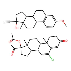 [(8R,9S,10R,13S,14S,17R)-17-acetyl-6-chloro-10,13-dimethyl-3-oxo-2,8,9,11,12,14,15,16-octahydro-1H-cyclopenta[a]phenanthren-17-yl] acetate(8R,9S,13S,14S,17R)-17-ethynyl-3-methoxy-13-methyl-7,8,9,11,12 structure