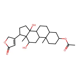 [(3S,5R,10S,12R,13S,14S,17R)-12,14-dihydroxy-10,13-dimethyl-17-(5-oxo-2H-furan-3-yl)-1,2,3,4,5,6,7,8,9,11,12,15,16,17-tetradecahydrocyclopenta[a]phenanthren-3-yl] acetate structure
