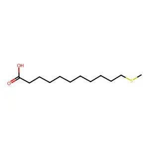 11-methylsulfanylundecanoic acid structure