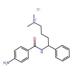 p-Amino-N-(alpha-(3-(dimethylamino)propyl)benzyl)benzamide hydrochloride structure