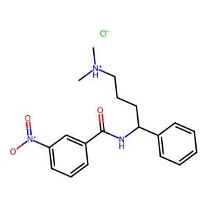 N-(alpha-(3-(Dimethylamino)propyl)benzyl)-m-nitro-benzamide hydrochloride structure
