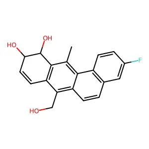 (10S,11S)-3-fluoro-7-(hydroxymethyl)-12-methyl-10,11-dihydrobenzo[a]anthracene-10,11-diol structure