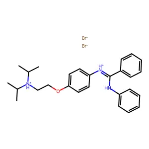 N-(p-(2-(Diisopropylamino)ethoxy)phenyl)-N'-phenyl-benzamidine dihydrobromide structure