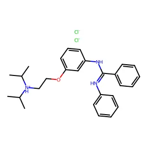 Benzamidine, N-(m-(2-(diisopropylamino)ethoxy)phenyl)-N'-phenyl-, dihydrochloride structure