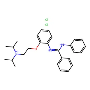 2-[2-[anilino(phenyl)methylidene]azaniumylphenoxy]ethyl-di(propan-2-yl)azanium dichloride structure