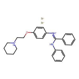 N'-Phenyl-N-(p-(2-piperidinoethoxy)phenyl)benzamidine dihydrobromide structure