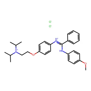 Benzamidine, N-(p-(2-(diisopropylamino)ethoxy)phenyl)-N'-(p-methoxyphenyl)-, dihydrochloride structure