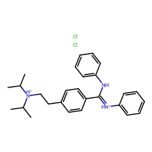 p-(2-(Diisopropylamino)ethyl)-N,N'-diphenyl-benzamidine dihydrochloride structure