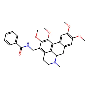 N-[[(6aS)-1,2,9,10-tetramethoxy-6-methyl-5,6,6a,7-tetrahydro-4H-dibenzo[de,g]quinolin-3-yl]methyl]benzamide structure