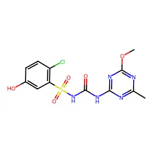 1-(2-chloro-5-hydroxyphenyl)sulfonyl-3-(4-methoxy-6-methyl-1,3,5-triazin-2-yl)urea structure