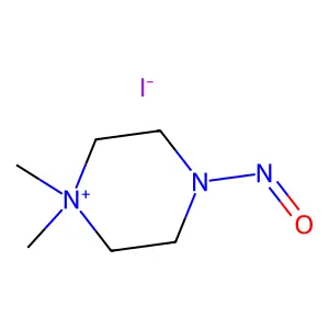 1,1-dimethyl-4-nitrosopiperazin-1-ium iodide structure