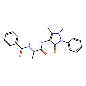 BENZAMIDE, N-(1-(ANTIPYRINYLCARBAMOYL)ETHYL)- structure