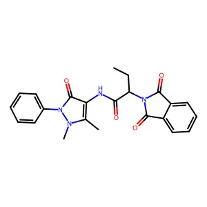 N-(1,5-dimethyl-3-oxo-2-phenylpyrazol-4-yl)-2-(1,3-dioxoisoindol-2-yl)butanamide structure