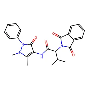 N-(1,5-dimethyl-3-oxo-2-phenylpyrazol-4-yl)-2-(1,3-dioxoisoindol-2-yl)-3-methylbutanamide structure