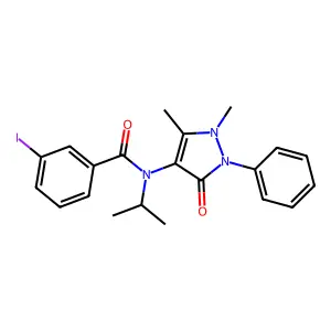 N-(1,5-dimethyl-3-oxo-2-phenylpyrazol-4-yl)-3-iodo-N-propan-2-ylbenzamide structure