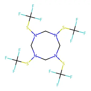 1,3,5,7-tetrakis(trifluoromethylsulfanyl)-1,3,5,7-tetrazocane structure