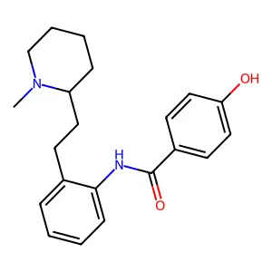 4-hydroxy-N-[2-[2-(1-methylpiperidin-2-yl)ethyl]phenyl]benzamide structure