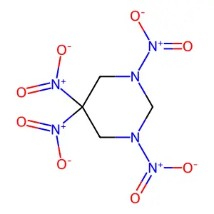 1,1,3,5-Tetranitrohexahydropyrimidine structure