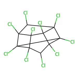1,3,4-Metheno-1H-cyclobuta(cd)pentalene, 1,1a,2,3,3a,4,5,5a,5b,6-decachlorooctahydro-, cis- structure